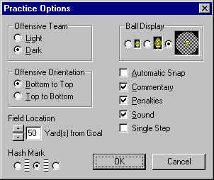 Practice Options Dialog