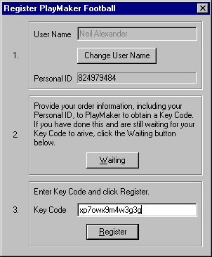 Register Dialog